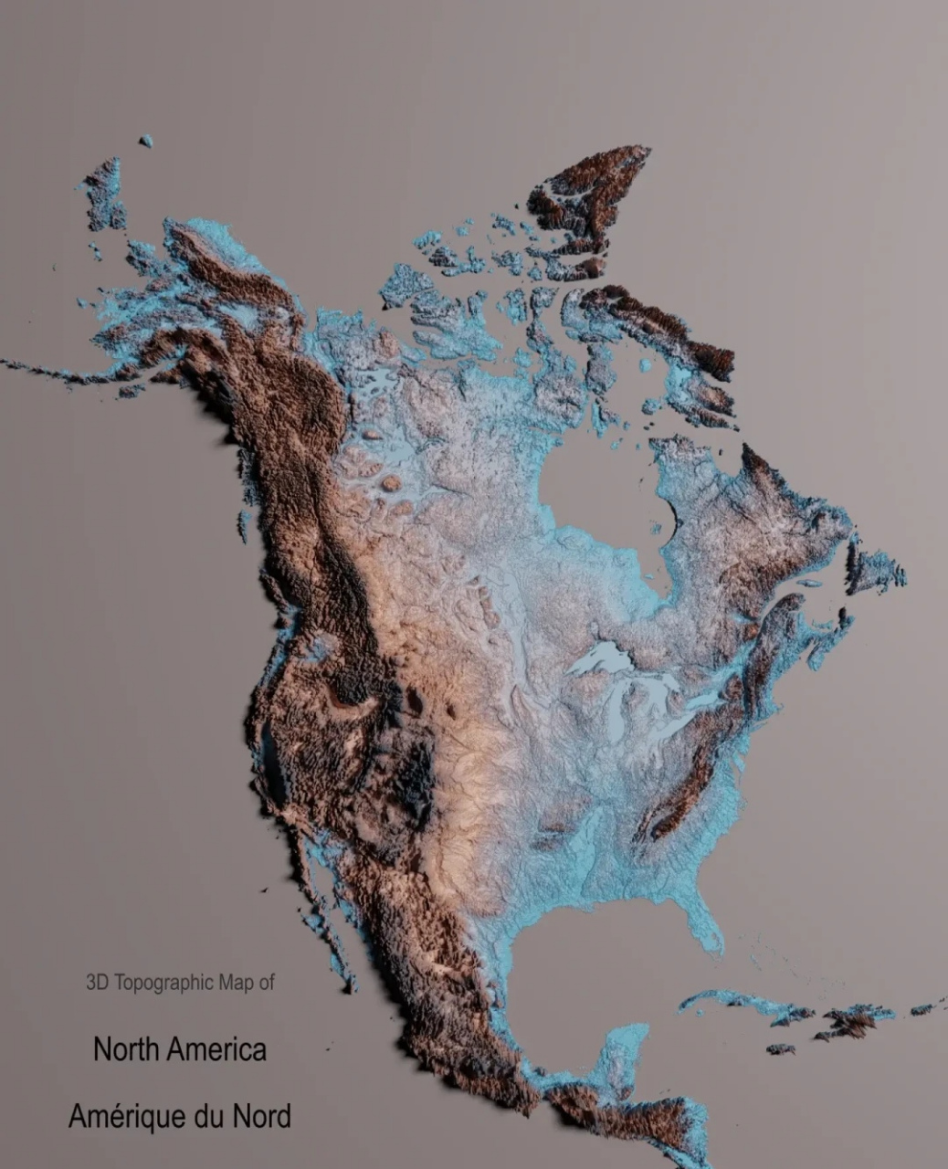 南,北美洲高清地形图对比 (注:南北美洲界限是巴拿马运河) 南美洲的