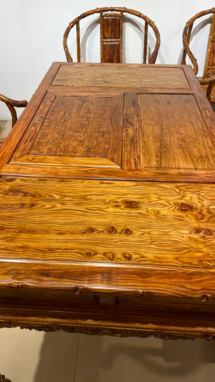 越南黄花梨竹节茶台六件套