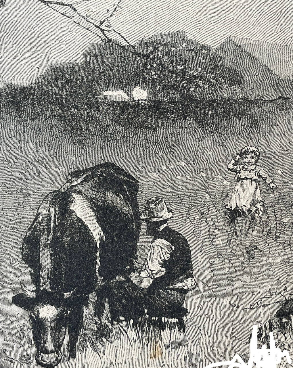 1887年～西洋古董蚀刻版画～《春天》.