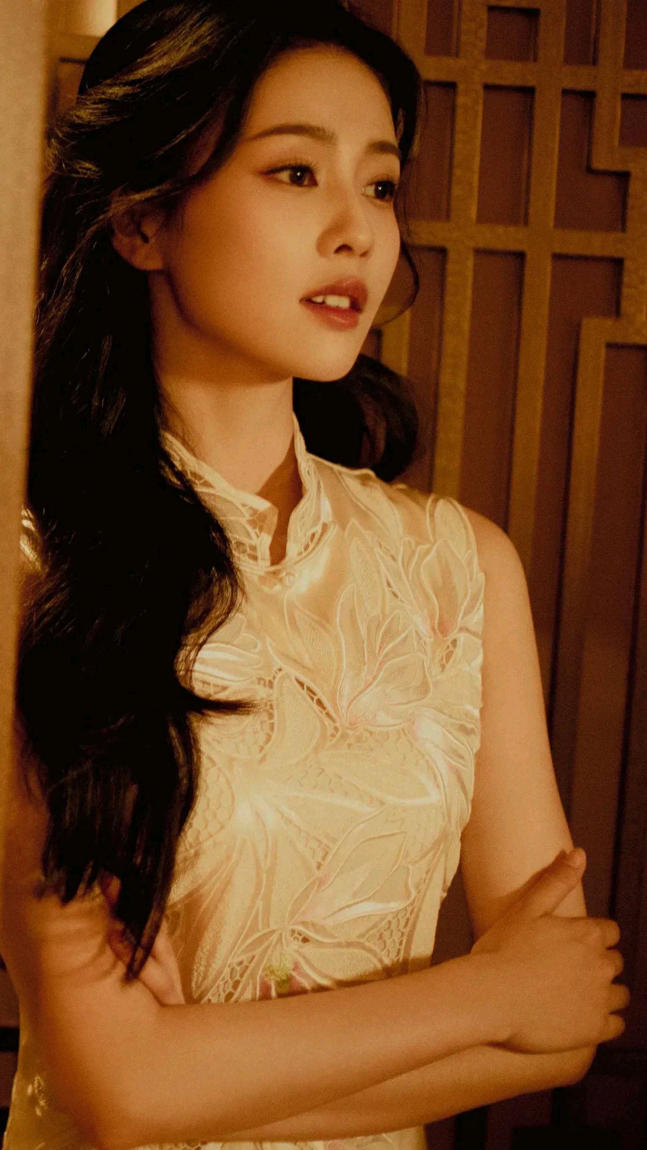 白鹿的旗袍造型尽显风韵