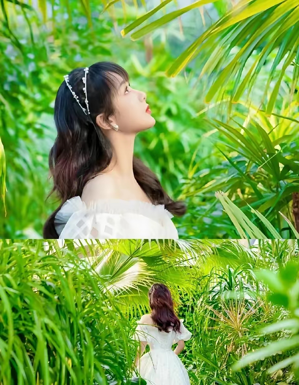 杨紫,一袭白色抹胸荷叶边连衣裙,太美了.