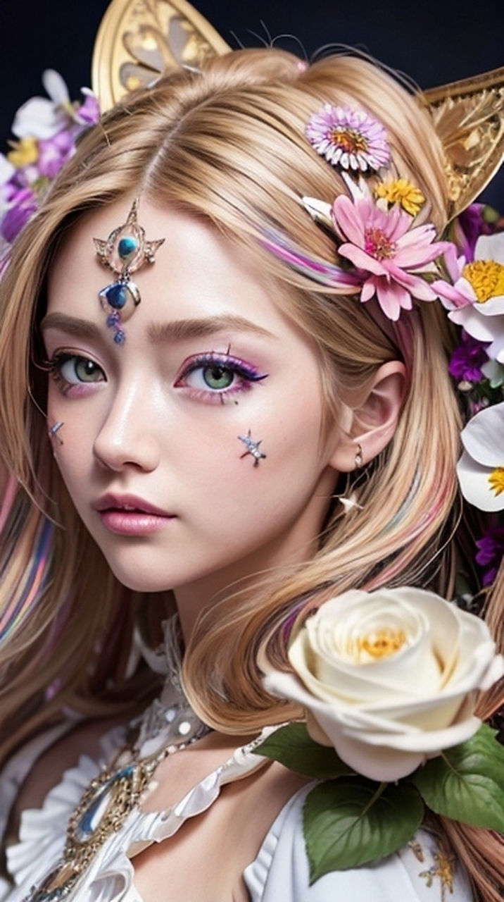 有趣表情:好看的花朵女孩高清动漫美女头像表情手机壁纸#有趣表情