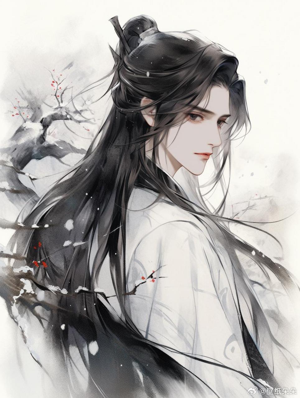 水墨丹青古风少年头像/壁纸 676767 #绘画欣赏