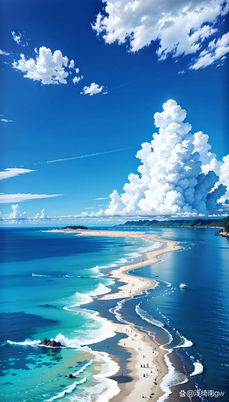 碧海蓝天,好美景色