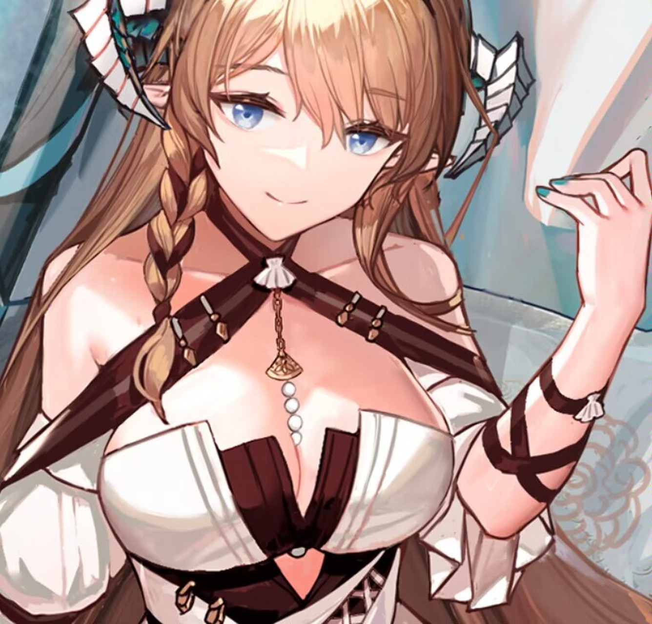 明日方舟# 好白的珍珠!看来琴柳这个皮肤不得不买了[awsl]