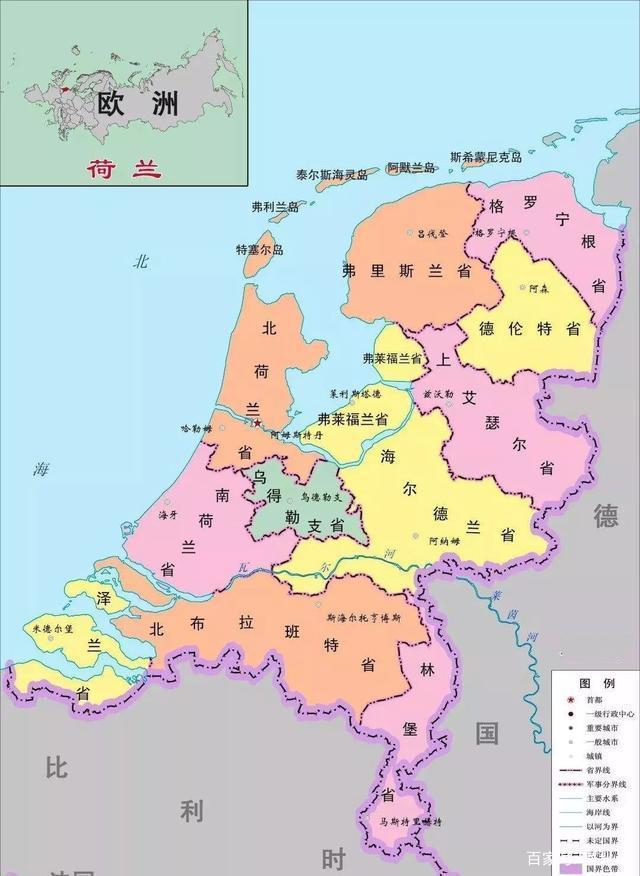 荷兰周边国家地图图片