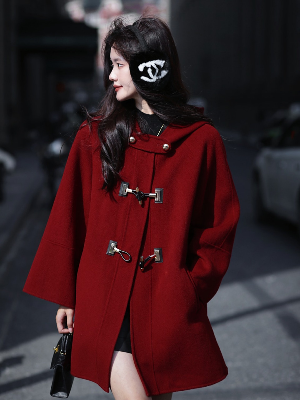 复古红大衣才是冬天的种草姬
