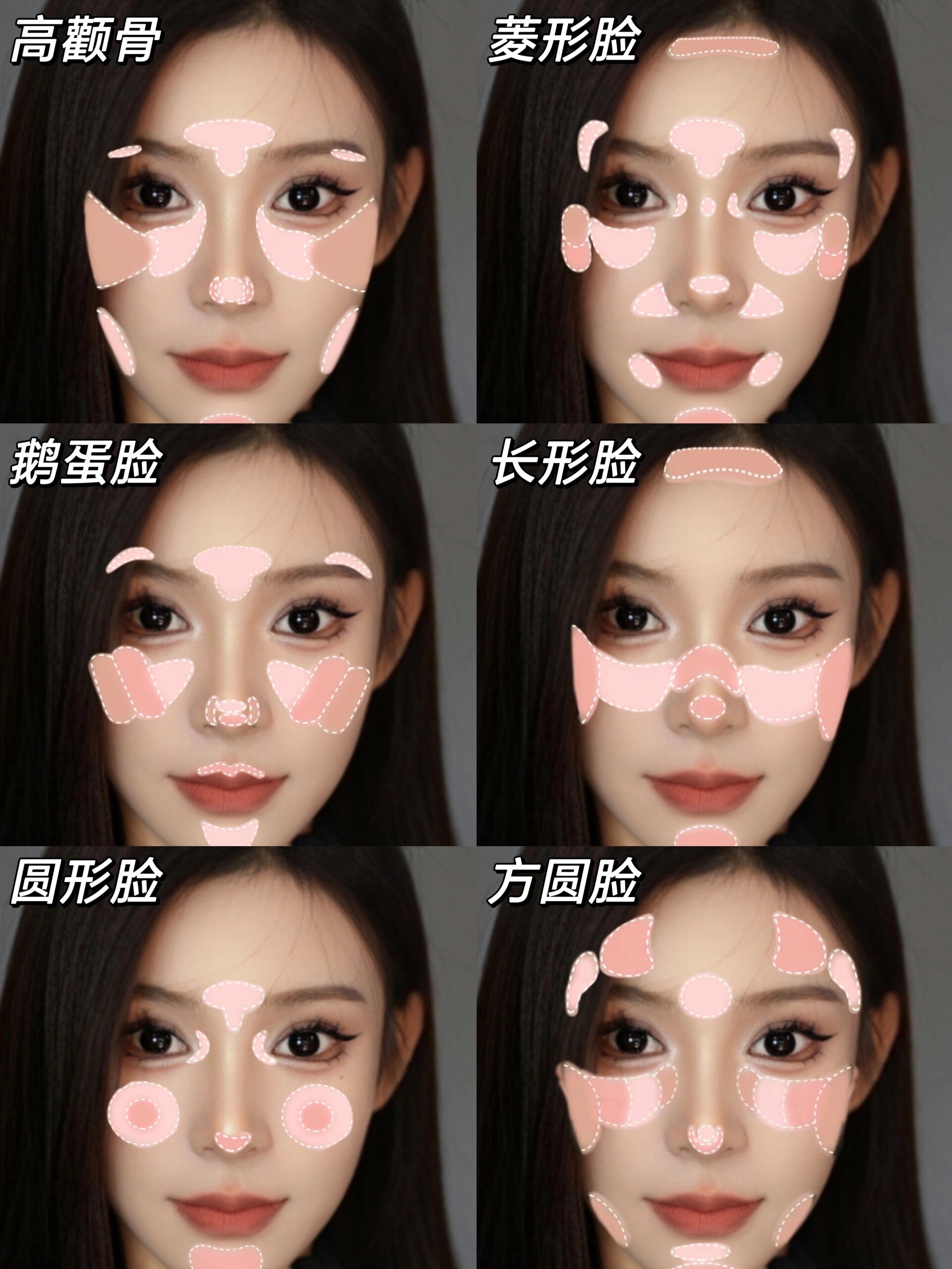 新手必看 今天整理了6种脸型的腮红画法 新手0基础简单易学轻松拿捏
