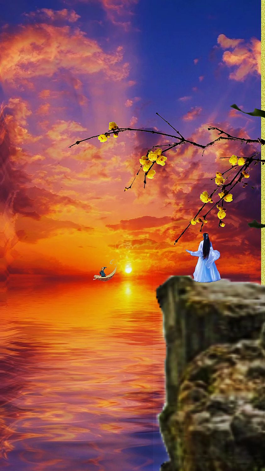 夕阳西下,断肠人在天涯