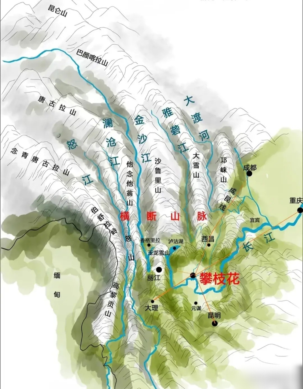 龙门山脉和横断山脉图片