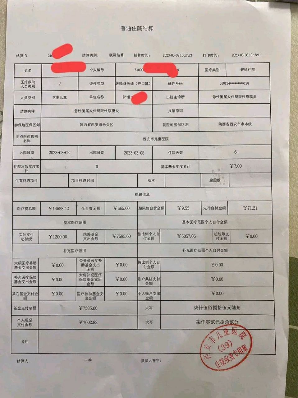 现在的社会是怎么了,一个急性阑尾炎手术住院治疗费用15000元吗?