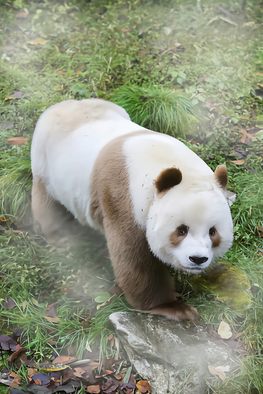 大熊猫94阿宝隔笼子挑衅七仔,耳朵被咬成"v"型.