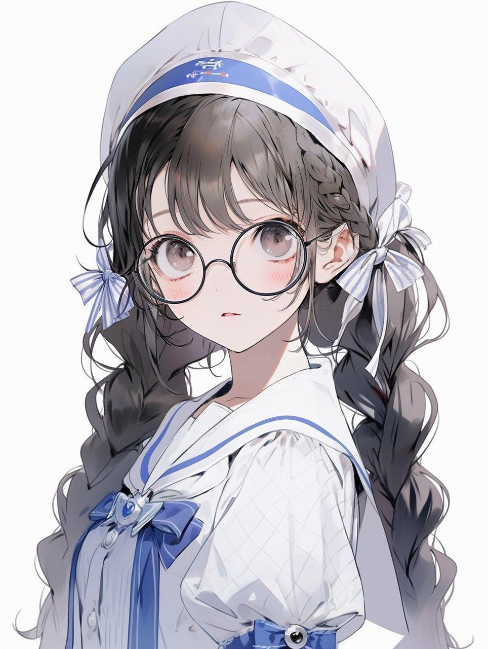 高颜值的可爱眼镜娘[并不简单]#二次元