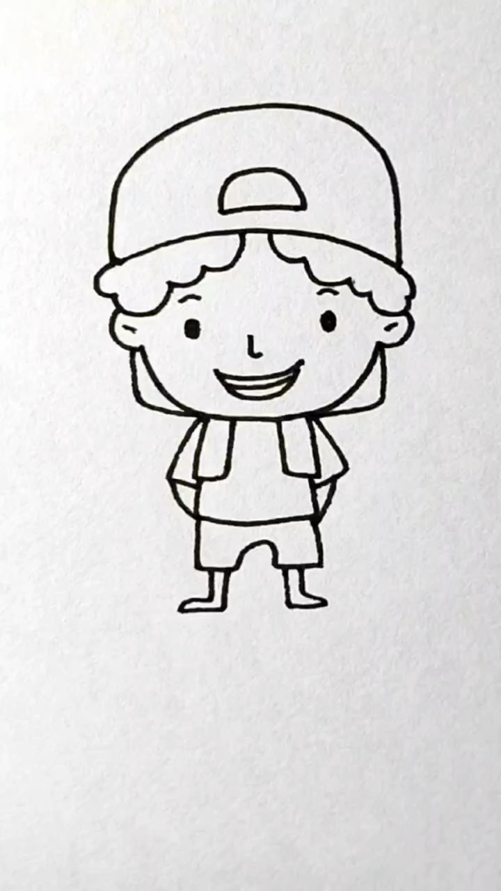 小男孩简笔画,零基础教你学画画!-度小视