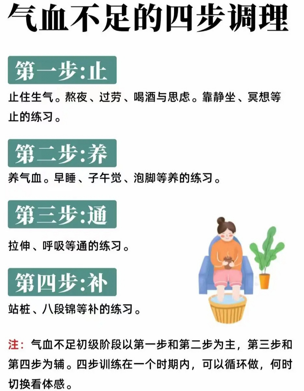 气血不足四步调理,8个动作 懒人也能坚持!