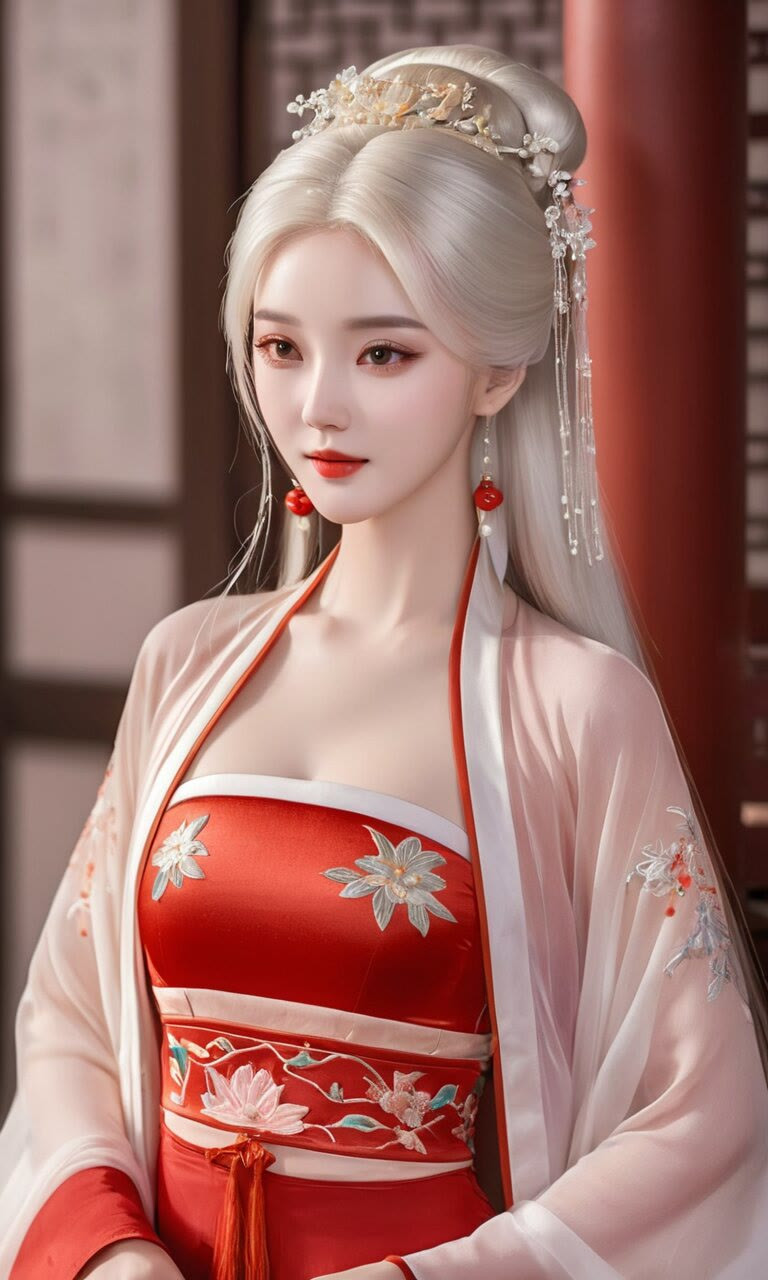 白发红妆古风美人图 #百万创作者计划# #古装美人# #国风