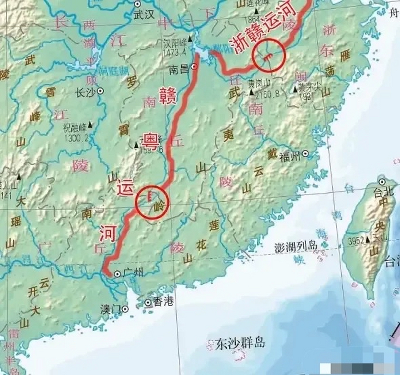 贛粵運河的基本路線是從鄱陽湖出發,沿著漫長的贛江通過韶關,最後