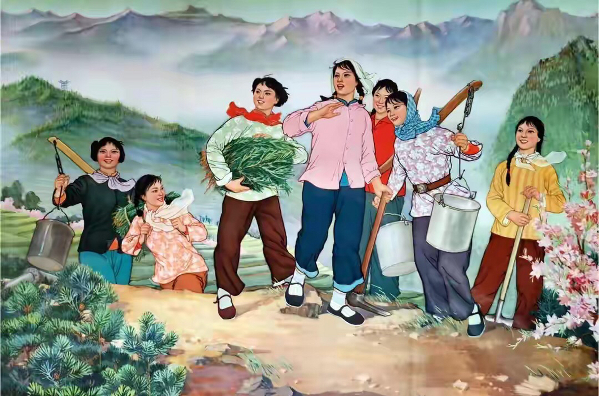 【红色年代宣传画一一一劳动人民的精神风貌】