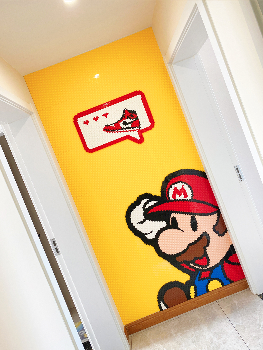 乐高墙积木墙 玄关装修 (马里奥)