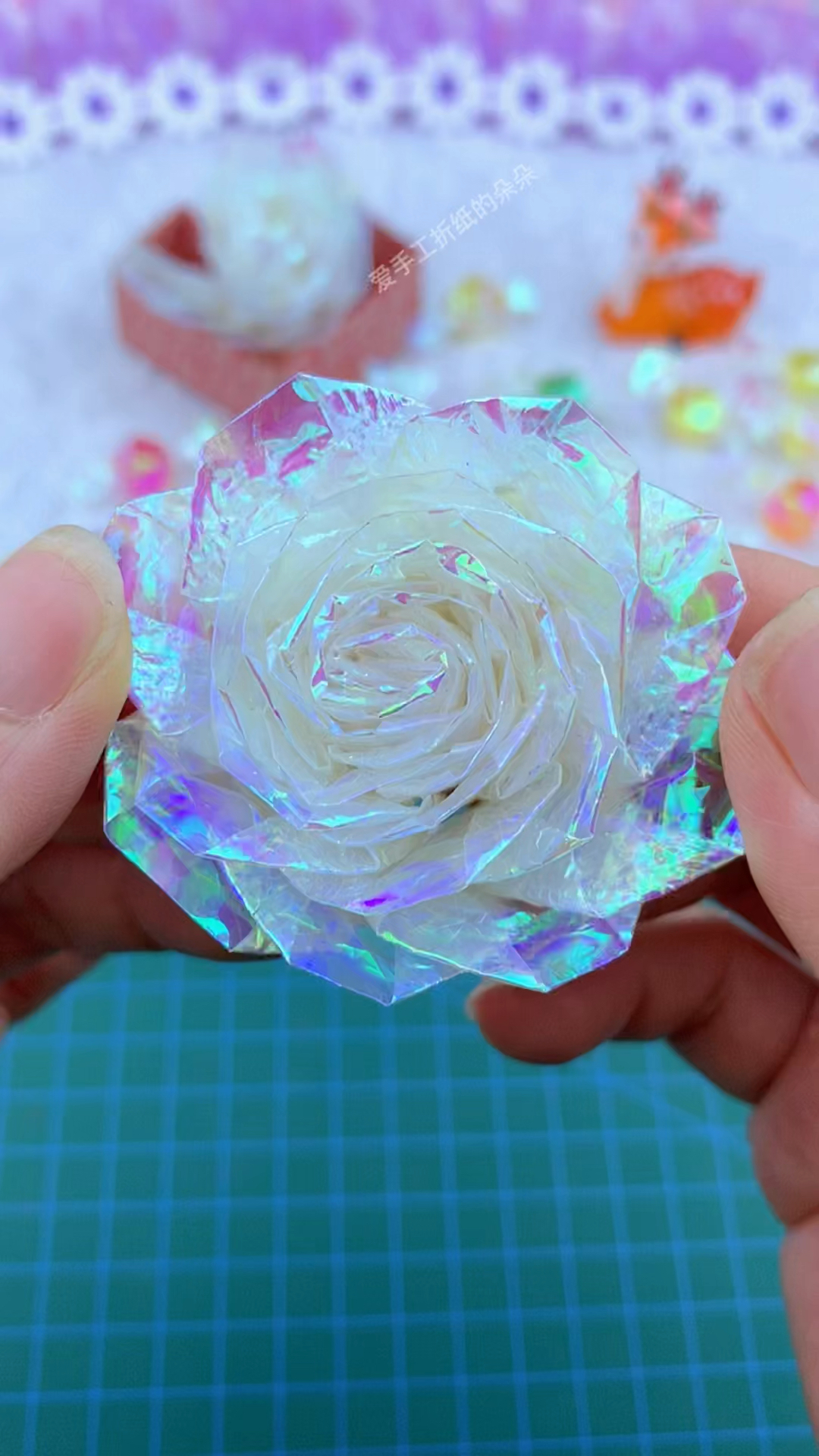 镭射糖果纸制作玫瑰花图片