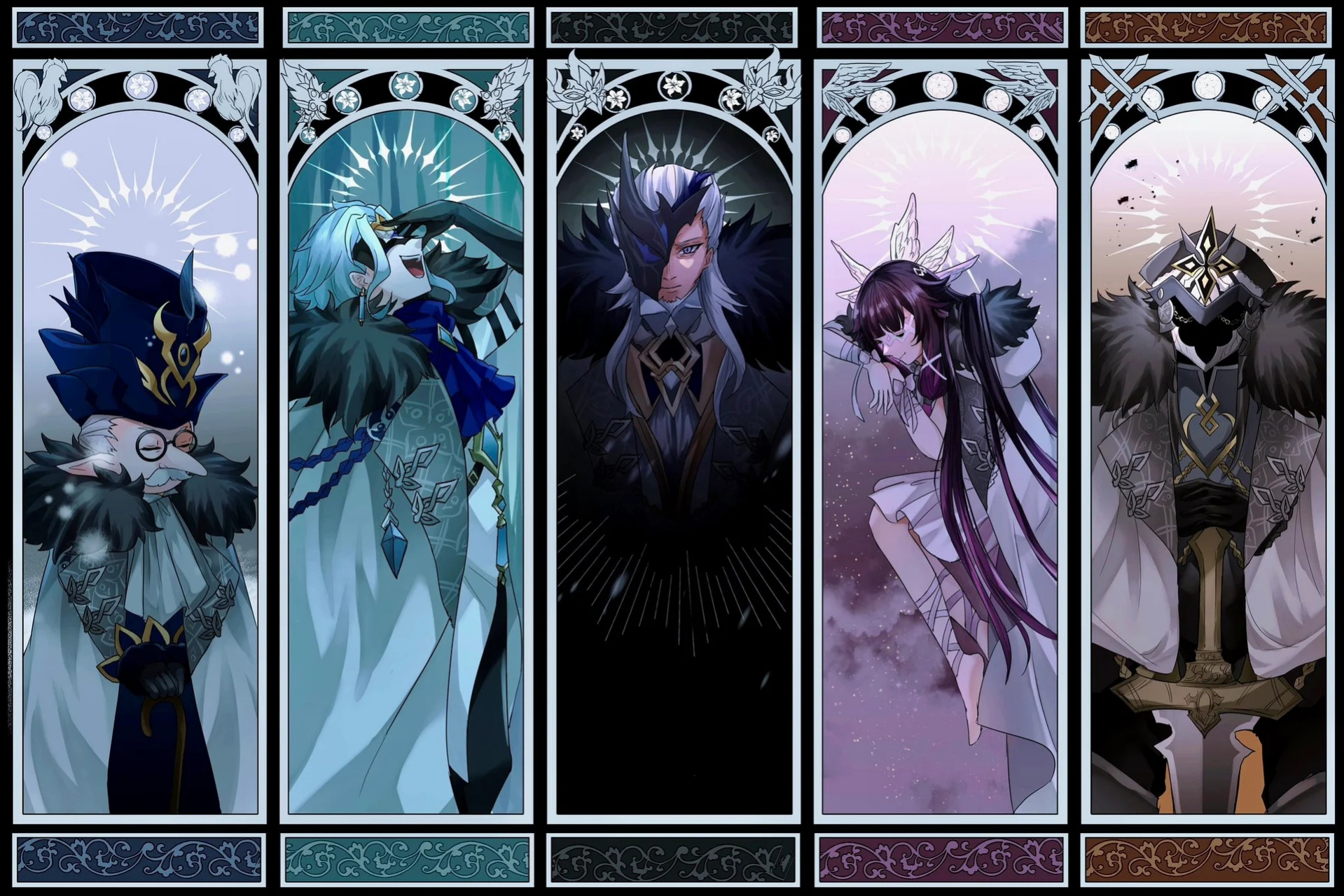 愚人众执行官全员立绘[吃鲸][吃鲸]#原神# #二次元