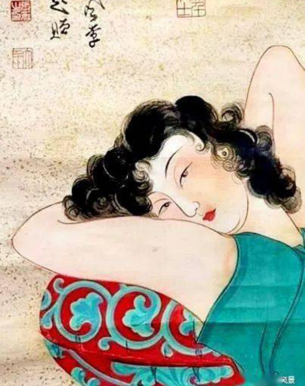 张大千画"一等美女"  张大千是近现代国画大师,擅画山水,花卉,人物,尤