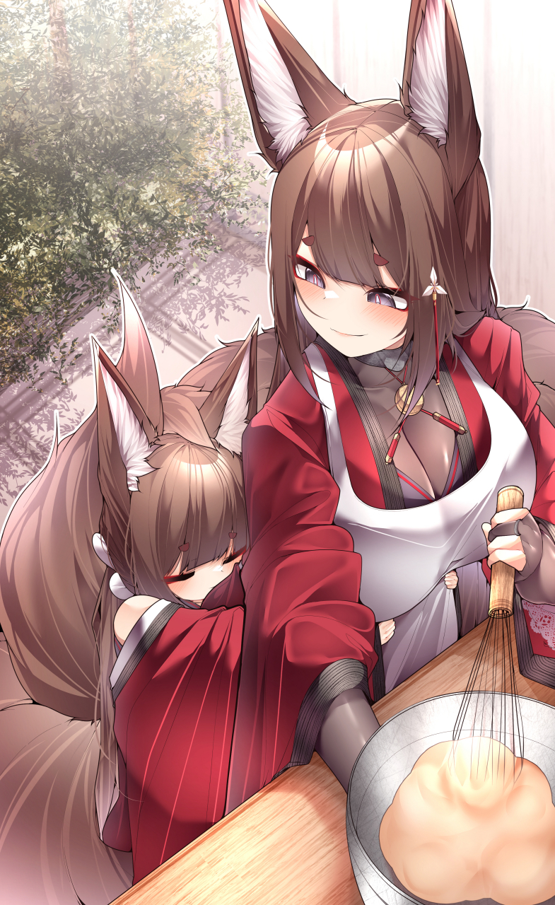 想要和天城妈妈一起做蛋糕的小甜橙[摸头] 画师:samip #碧蓝航线