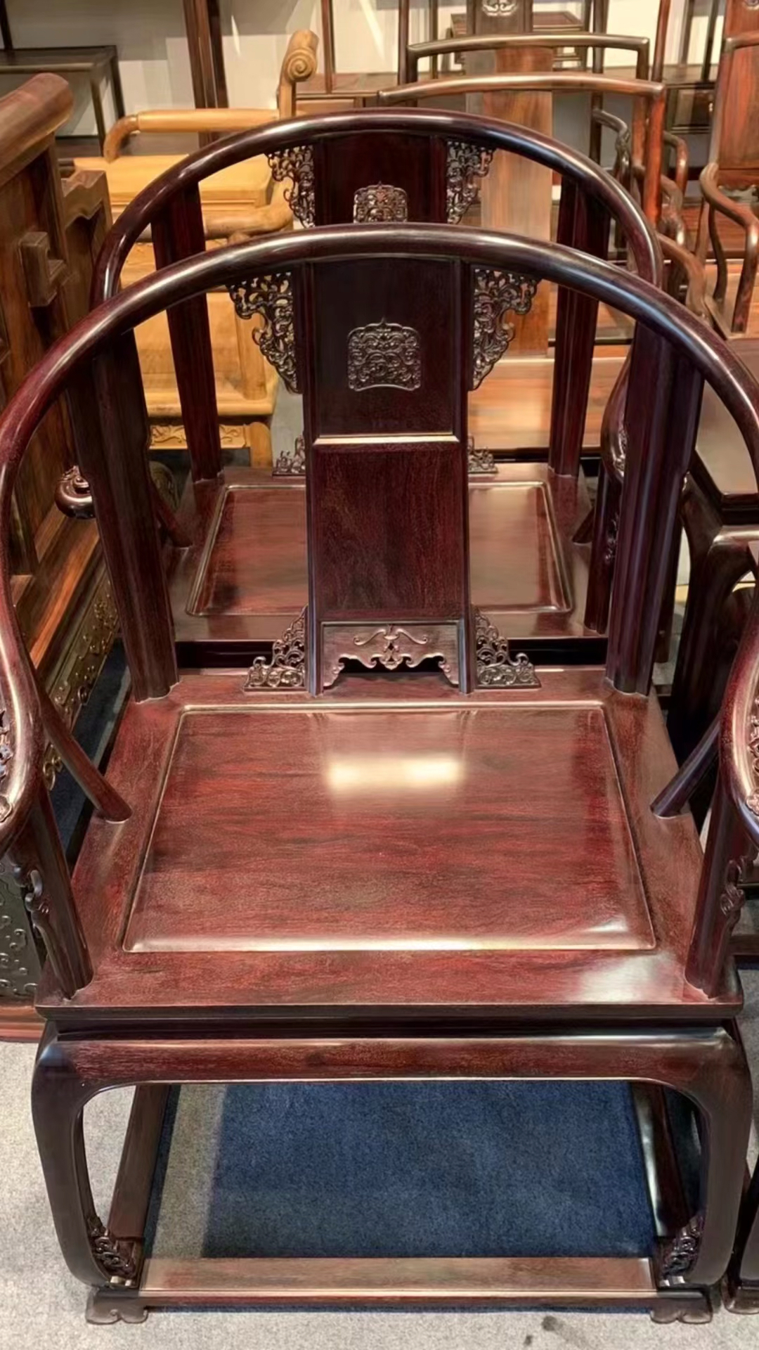 正宗印度小叶紫檀皇宫椅三件套!