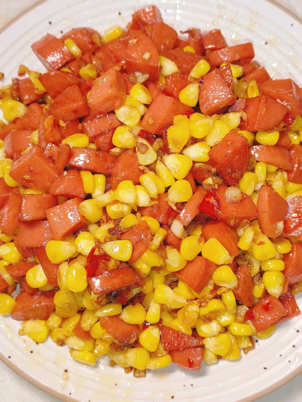 这个玉米炒火腿真的太好吃了,香甜下饭!