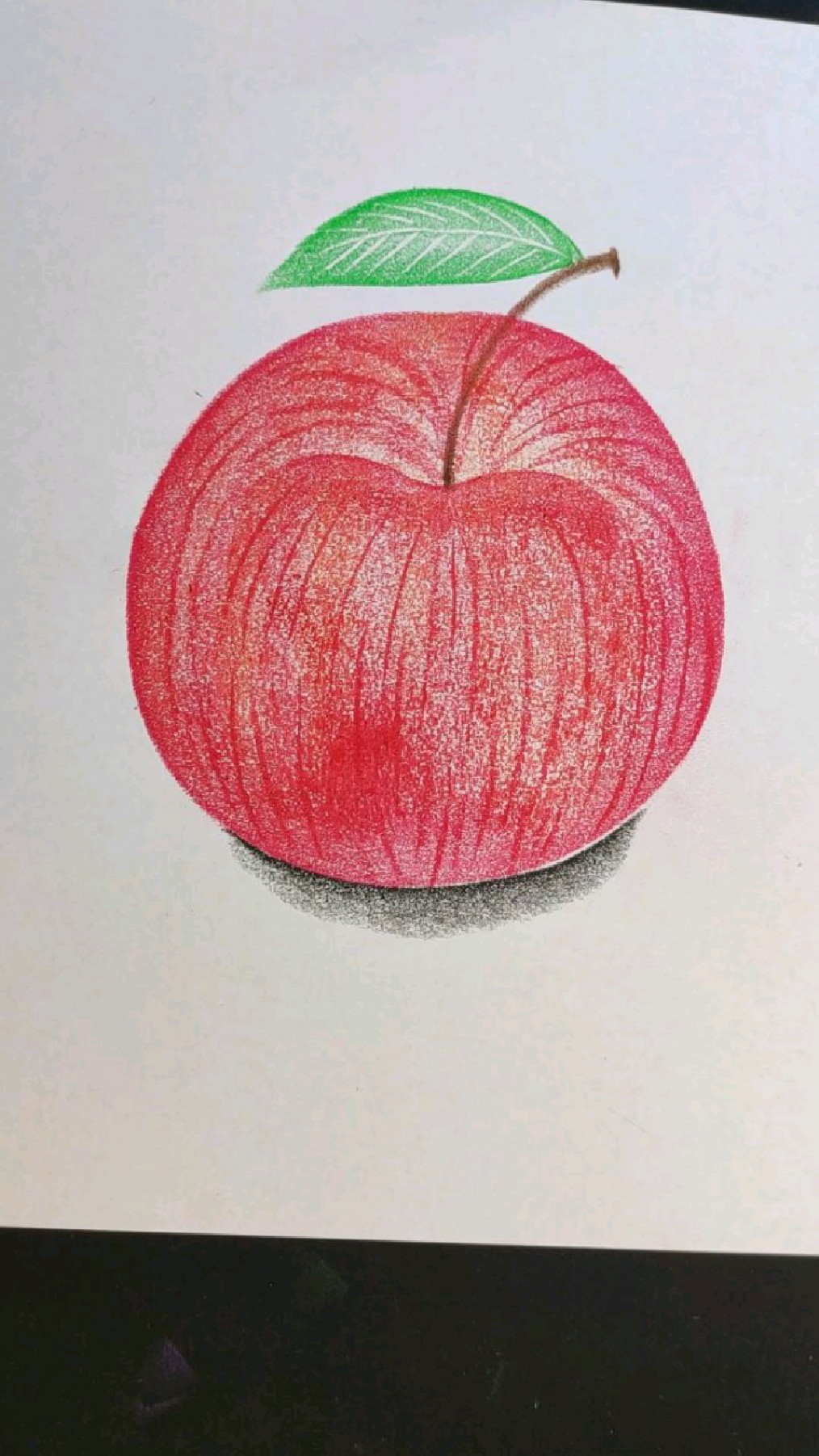 教你用油画棒画的苹果,0基础都能学会哦