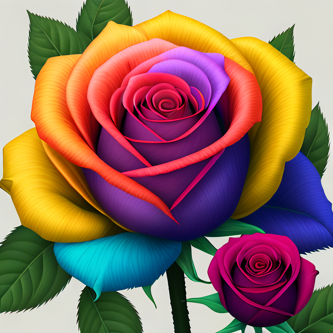 五颜六色的玫瑰花.