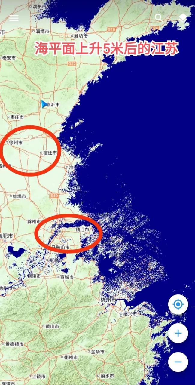 海平面上升60米后.