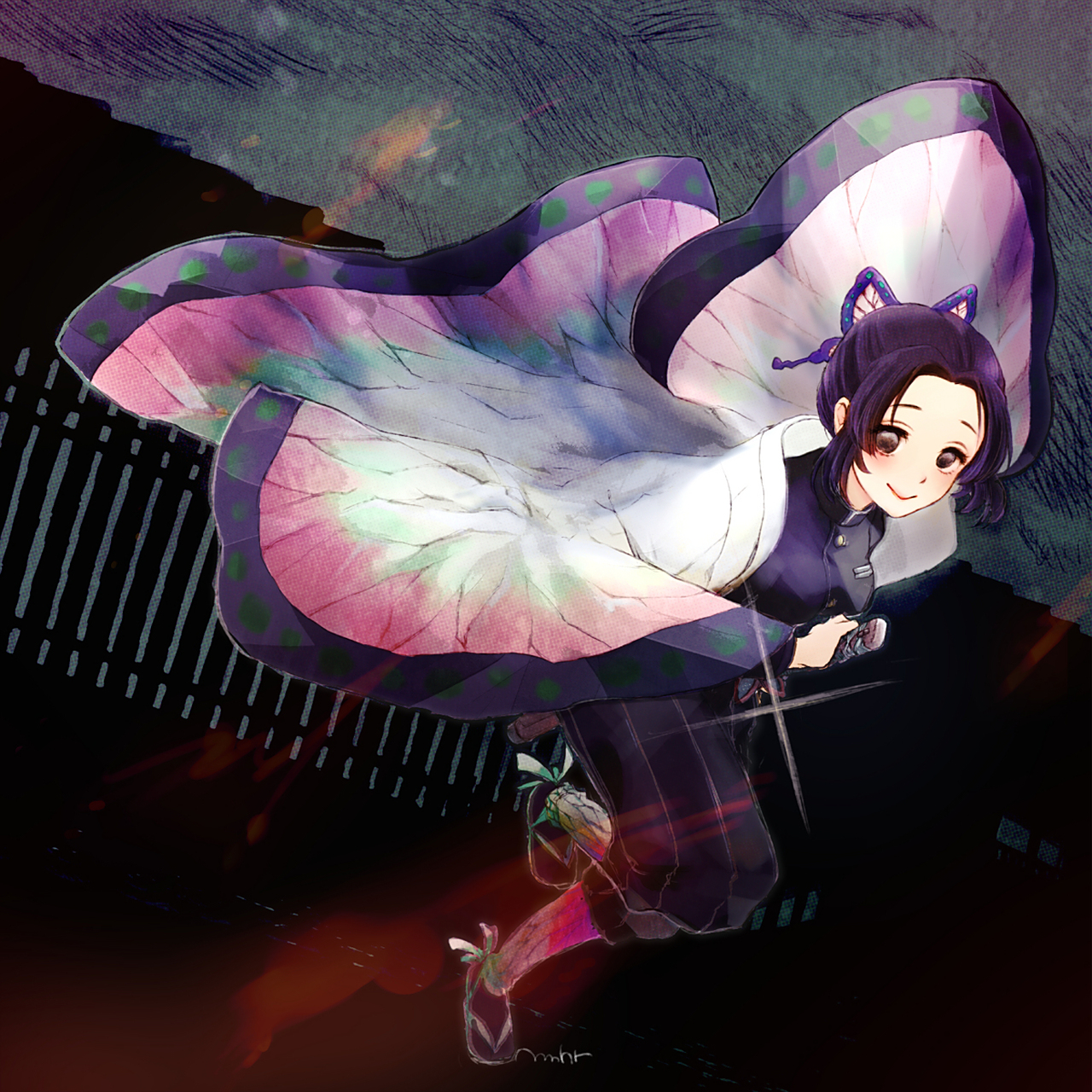 鬼灭之刃# 温柔微笑姐姐蝴蝶忍#壁纸# #动漫插画欣赏