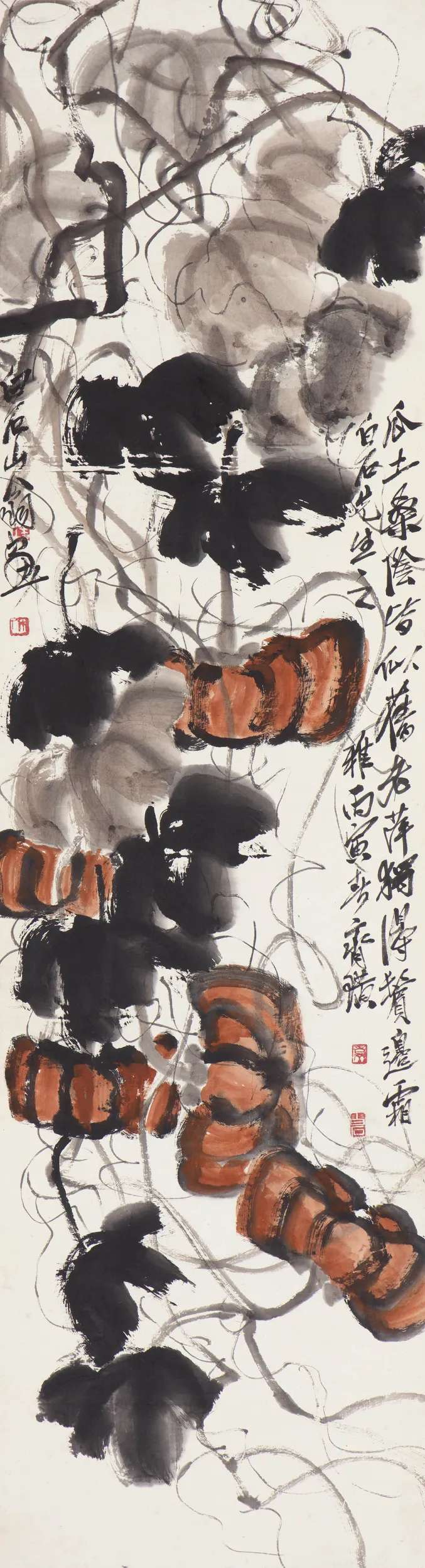 齐白石这件南瓜有点意思,上款人也是白石,164万落锤价格倒是不高,挺有