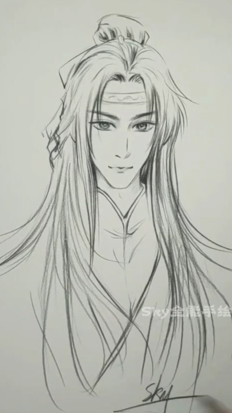 手绘魔道祖师动漫人物过程