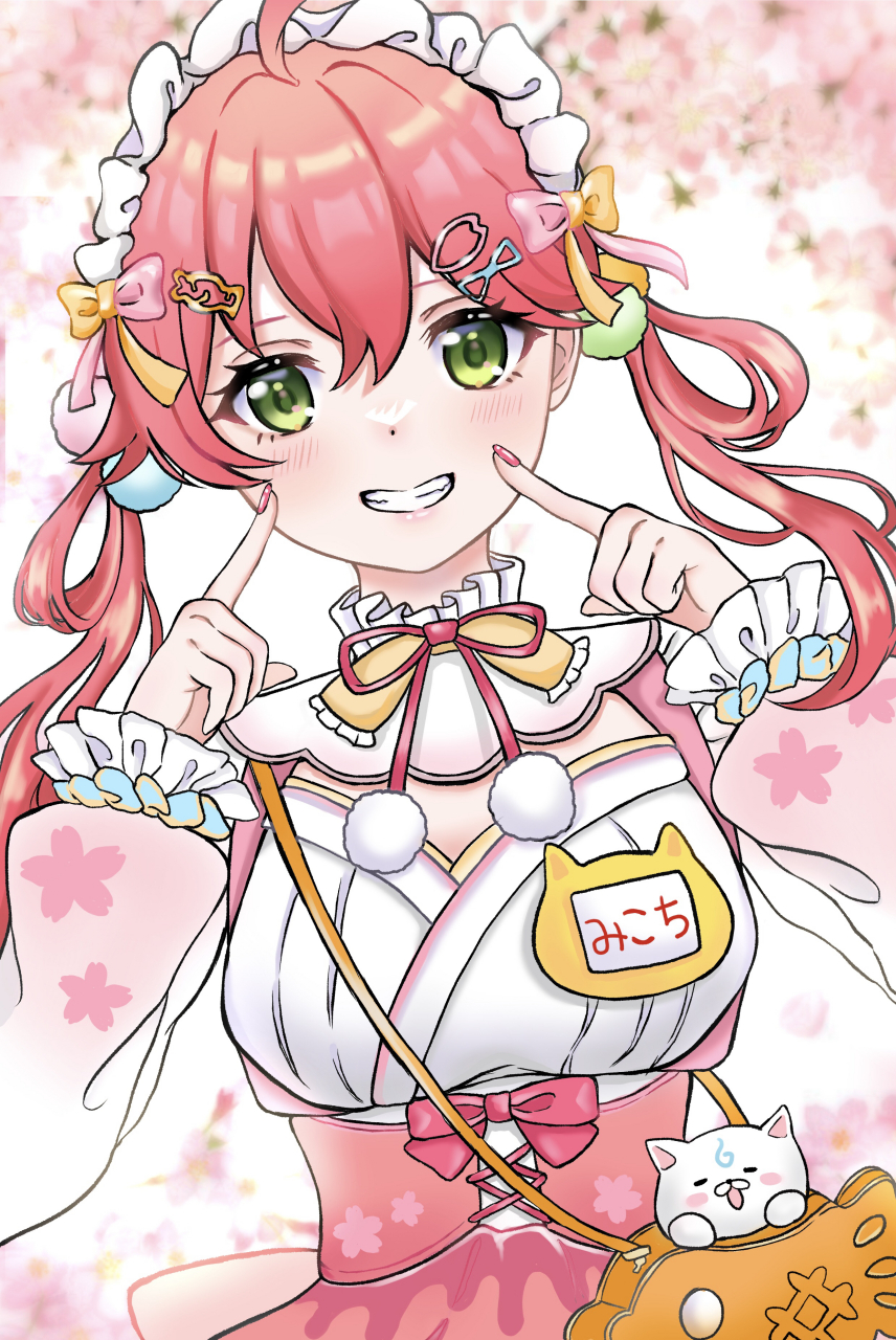 绿瞳粉毛少女 画师:ココロン#二次元美图# #我爱二次元# #二次元萌妹