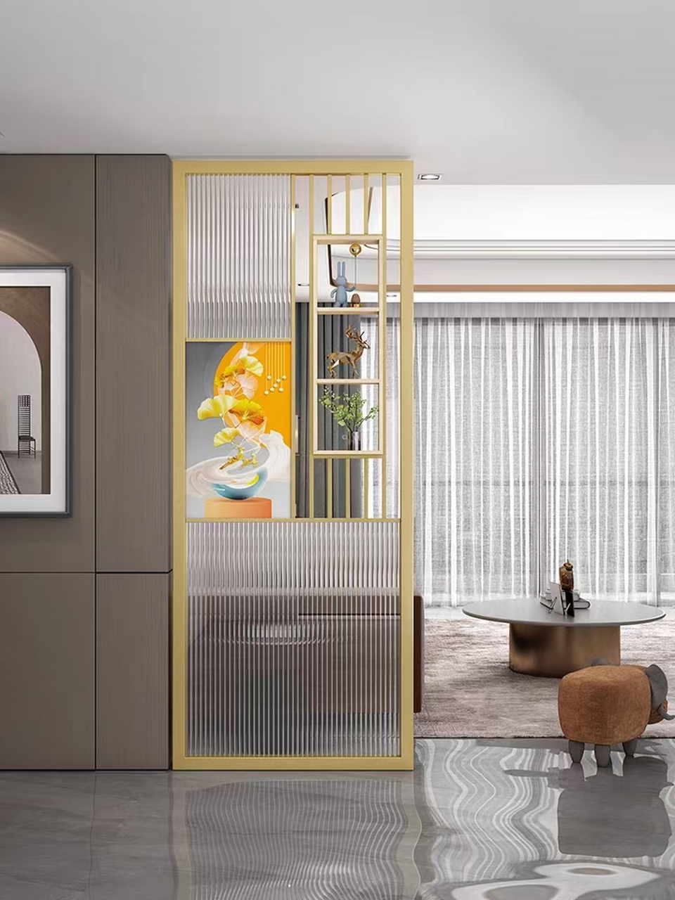 屏风隔断效果图#玻璃隔断