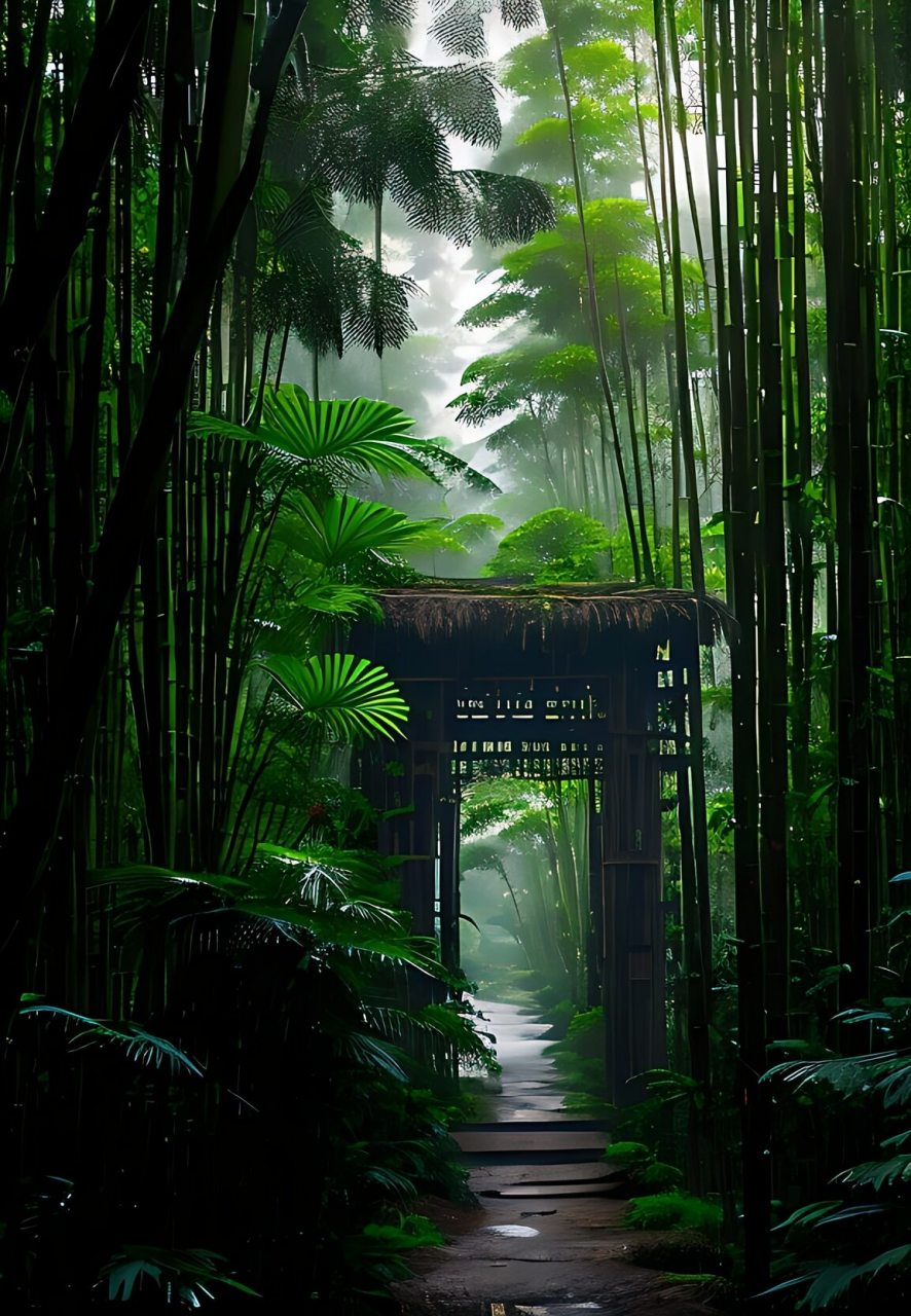 竹林隐茅舍,家家临清泉,田园瓜果香,居者乐而寿#风景# #治愈系风景