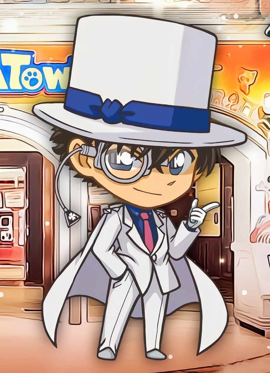 q版的怪盗基德帅气依旧不减,反而增加了不少萌态.