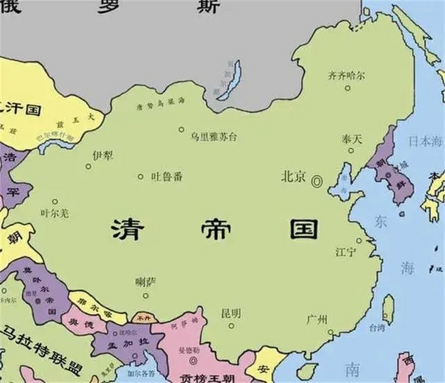 1840年清朝地图图片