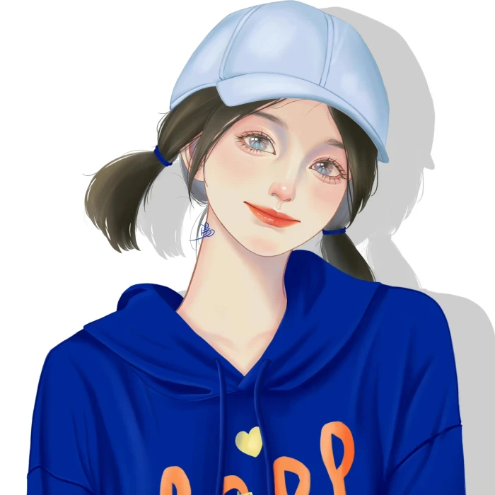 手绘美女头像清新脱俗