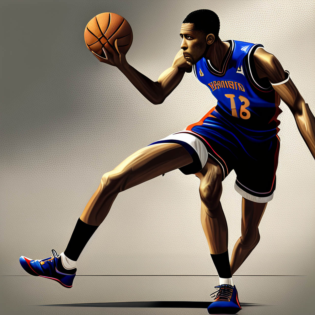 百度ai绘图最诡异的一次,篮球运动员竟然是三条腿的造型.