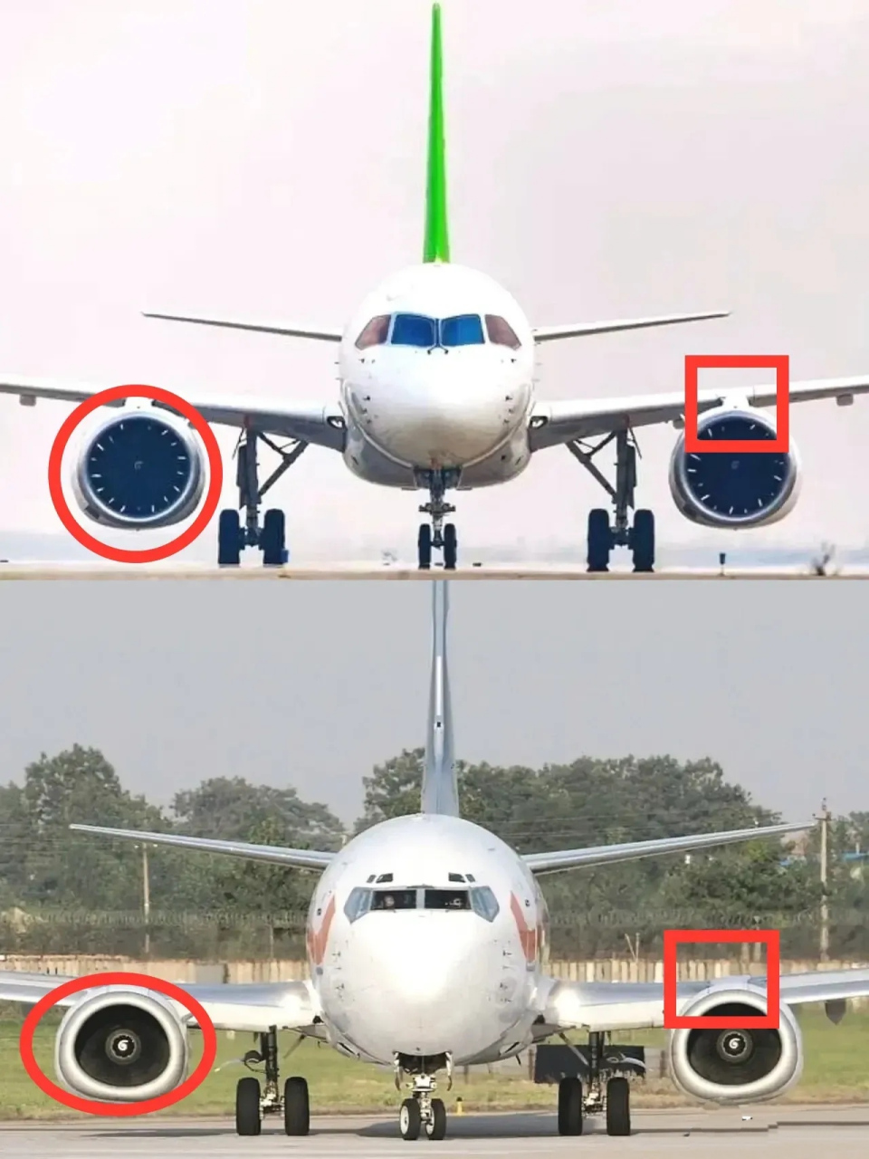 c919与波音737max在发动机挂载机翼,机舱布局与舒适方面存在差异.