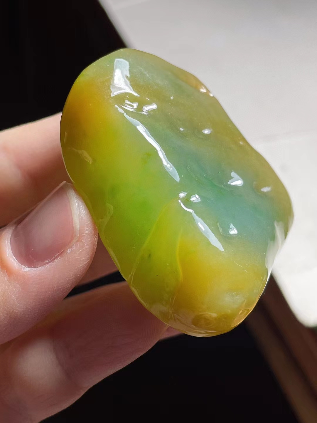 冰胶黄加绿翡翠