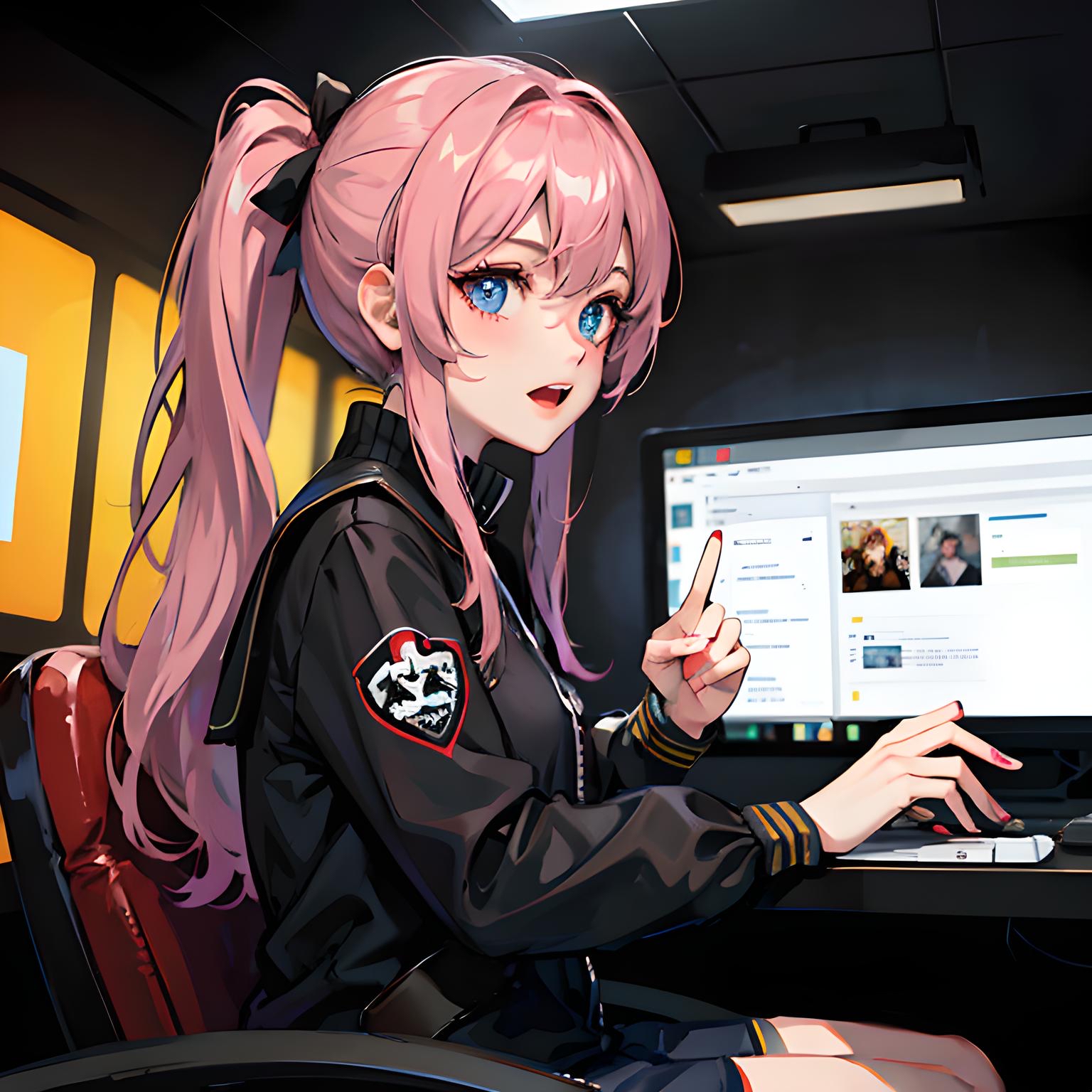 动漫头像——电竞少女