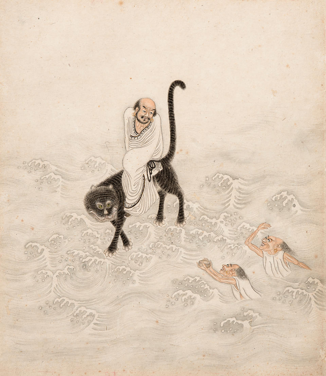 罗汉渡海图册页十二开. ​​​ #绘画欣赏