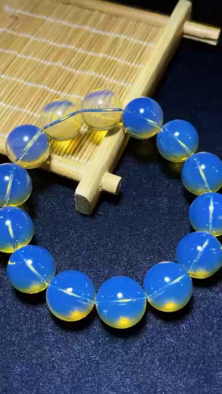 这么蓝的琥珀太美了