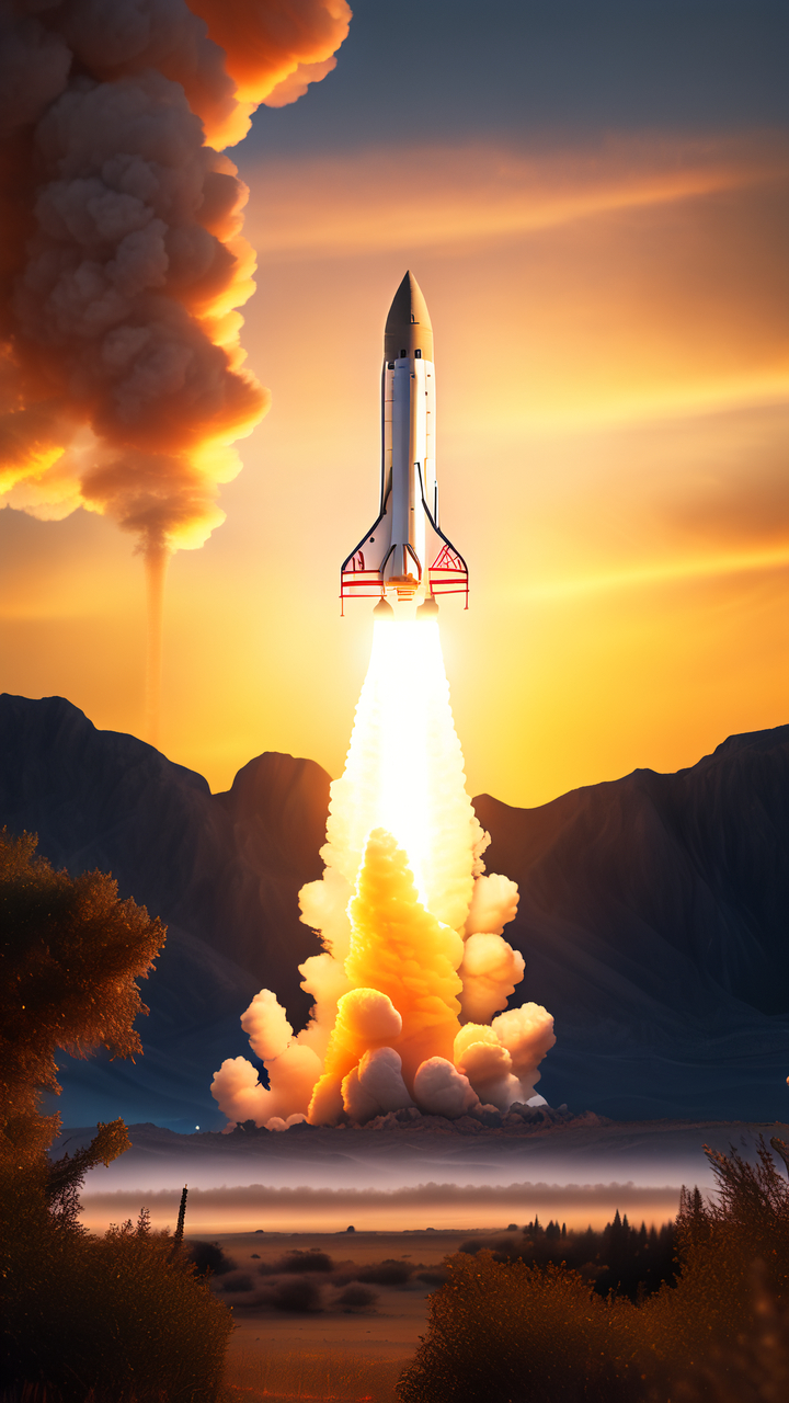 ai绘画作品分享,神州火箭飞天