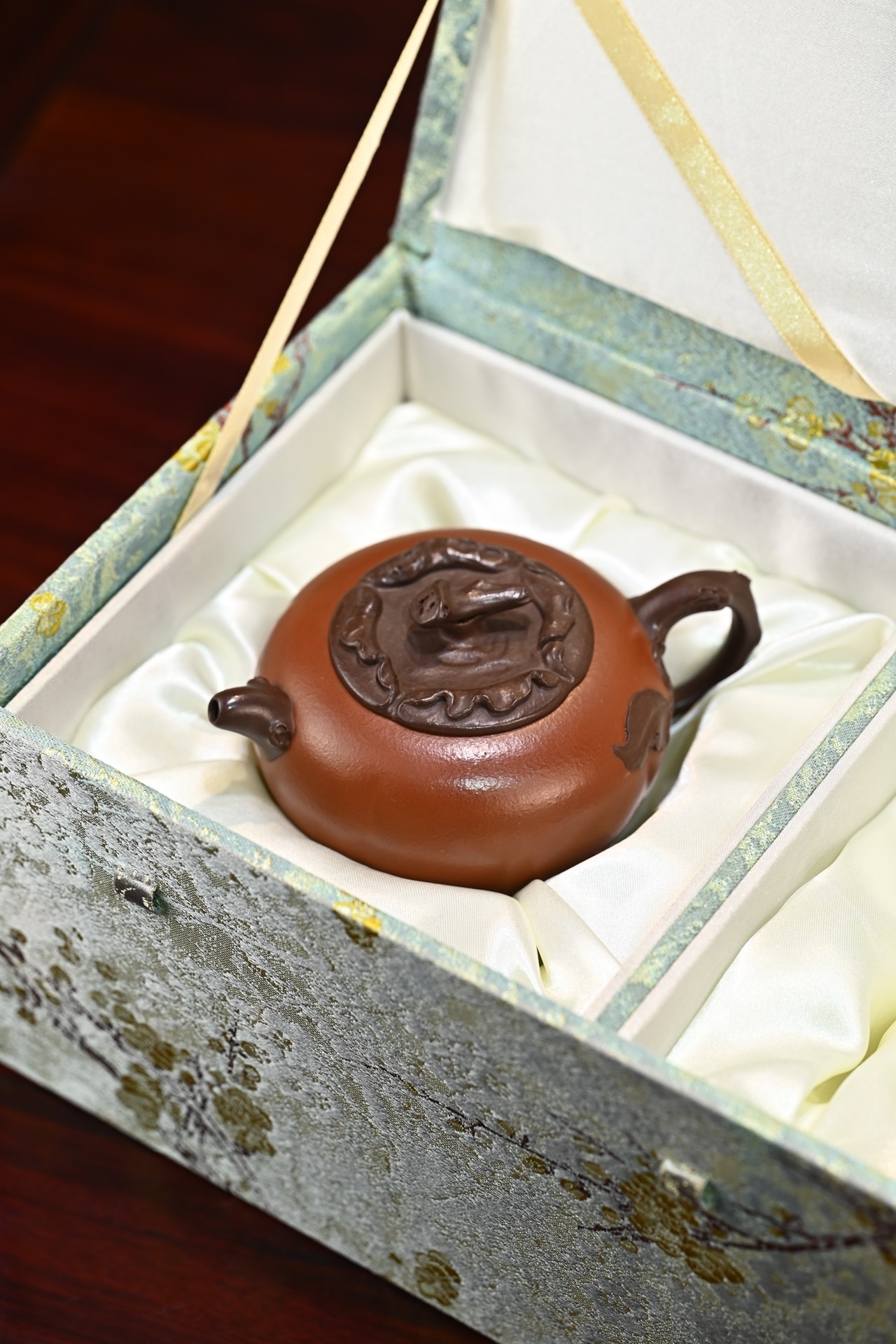 宜兴紫砂壶范志平全手工柿缘原矿清水泥200cc