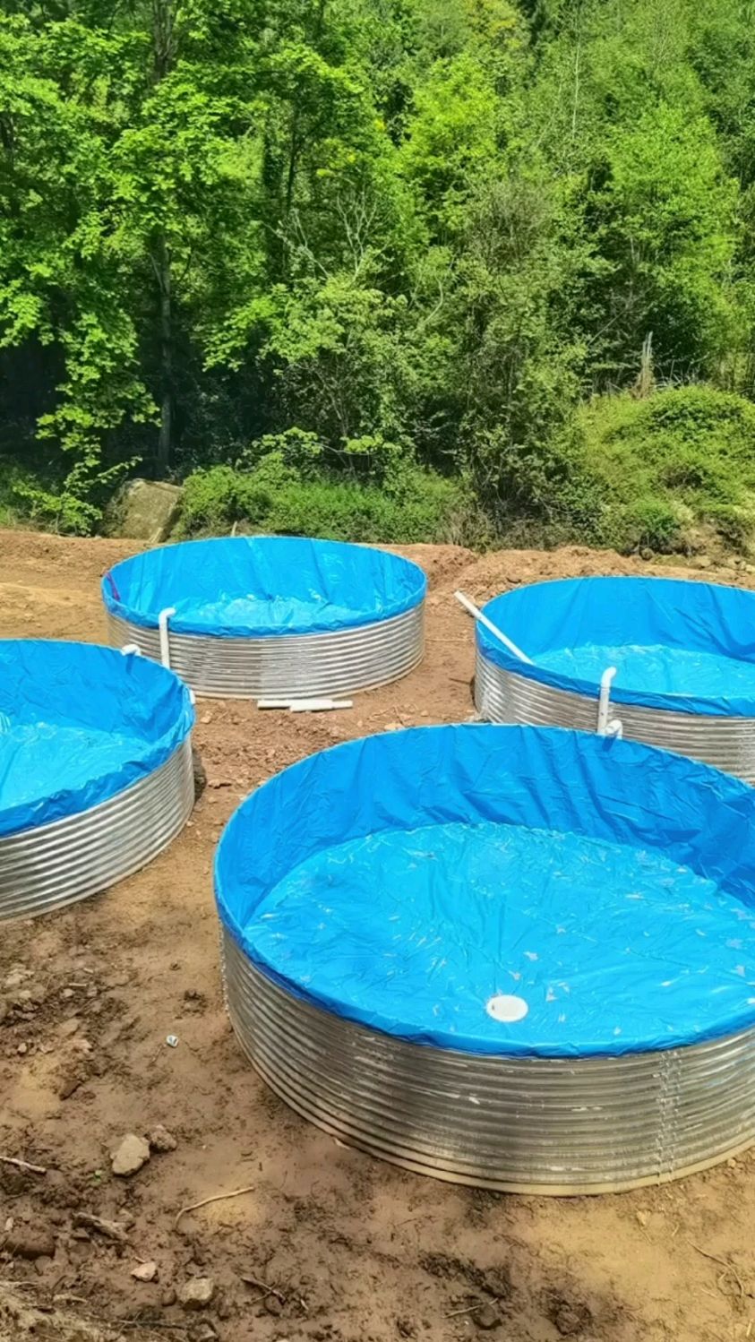 镀锌板帆布鱼池5*1.45米的